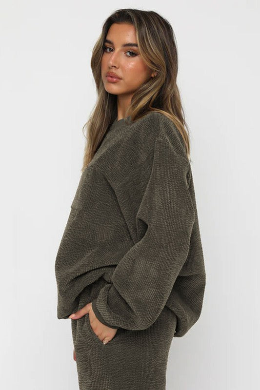 Two Piece Comfy Corduroy Set