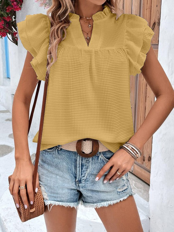 Ruffle Sleeve Blouse