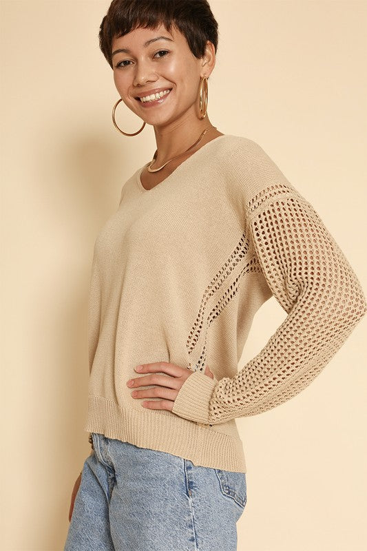 Eyelet Sleeve Top