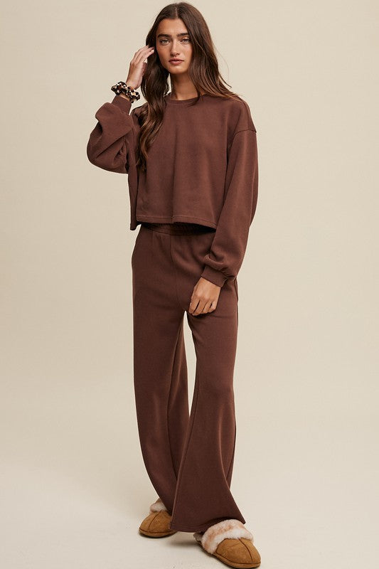 Knit Sweat Top and Pants Lounge Set