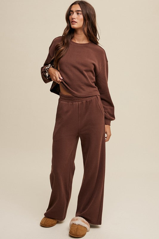 Knit Sweat Top and Pants Lounge Set