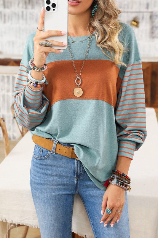 Colorblock Striped Top