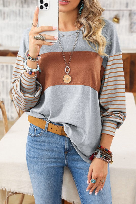 Colorblock Striped Top