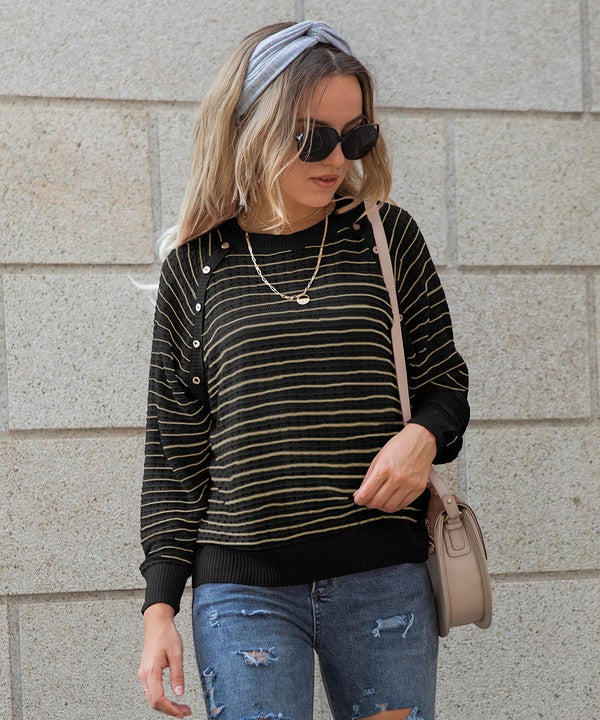 Striped Raglan Sweater