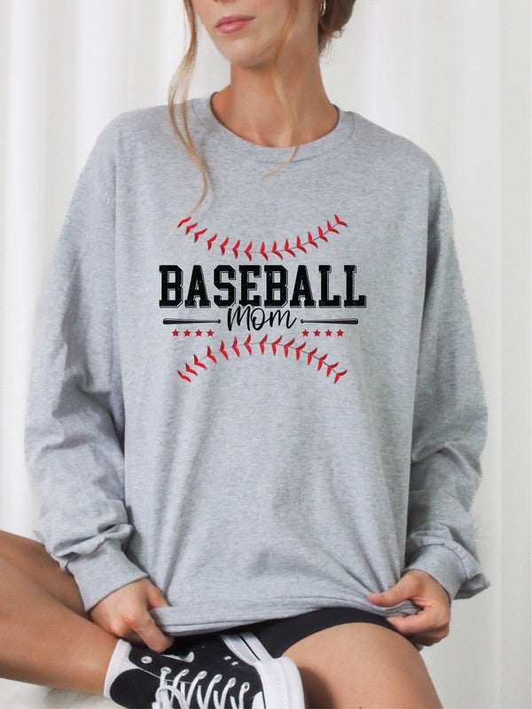 Baseball Mom Red Stitch Sweatshirt