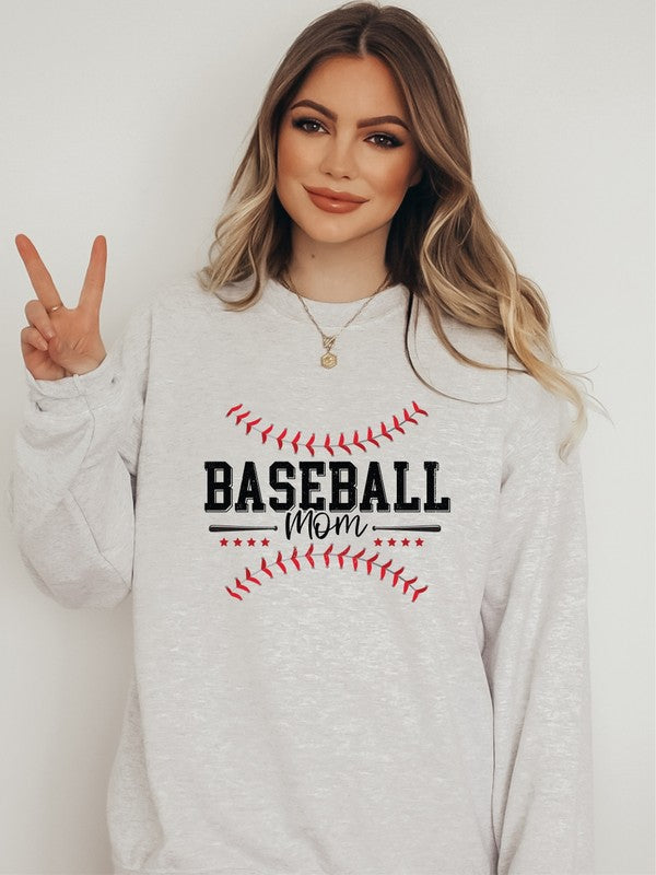 Baseball Mom Red Stitch Sweatshirt