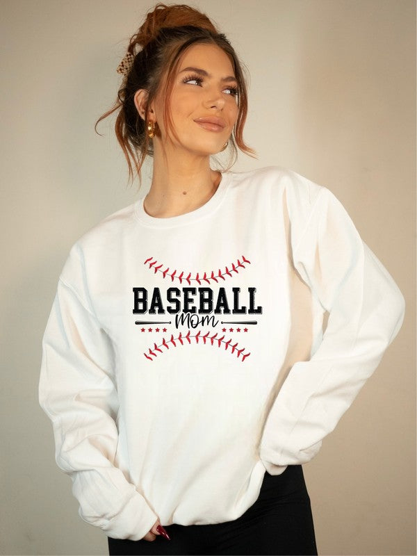 Baseball Mom Red Stitch Sweatshirt