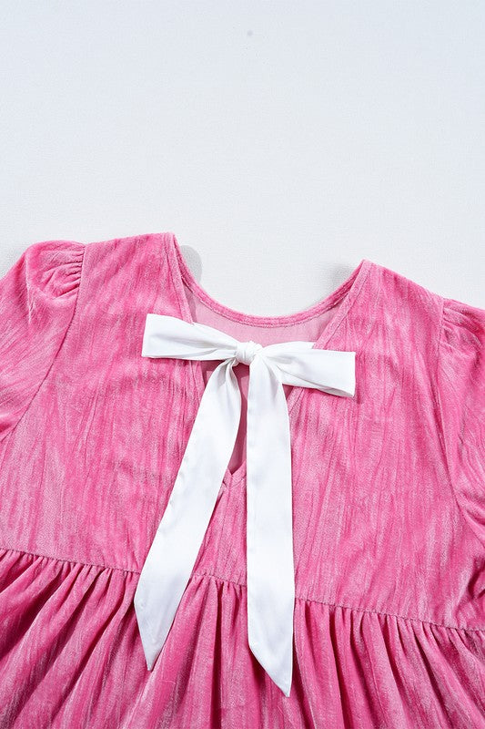 Ruffled Velvet Mini Dress