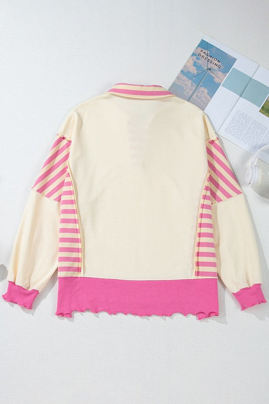 Patchwork Collared Sweatshirt
