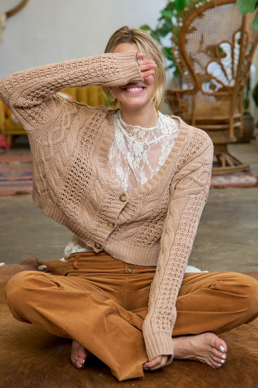 Cable Knit Cardigan+