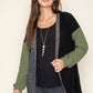 Color Block Knit Cardigan+