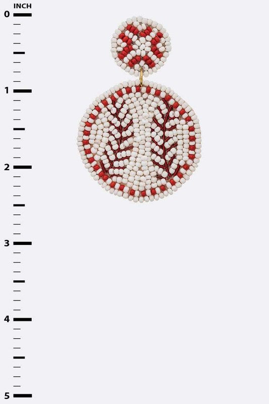 Beaded Baseball Earrings
