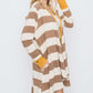 Striped Draped Cardigan+