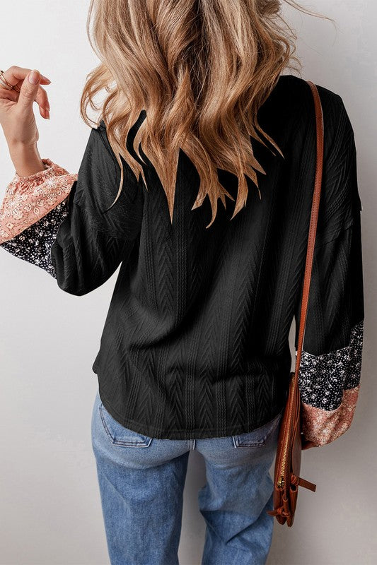 Patchwork V Neck