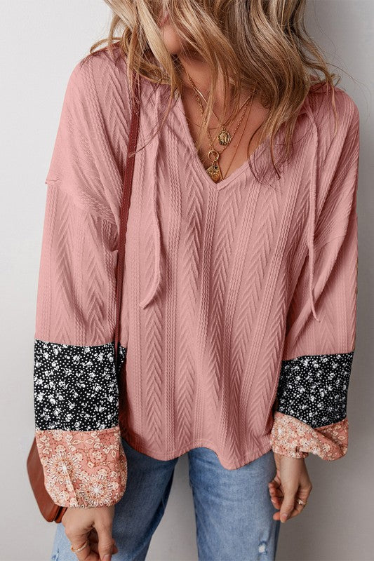 Patchwork V Neck
