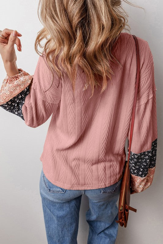 Patchwork V Neck
