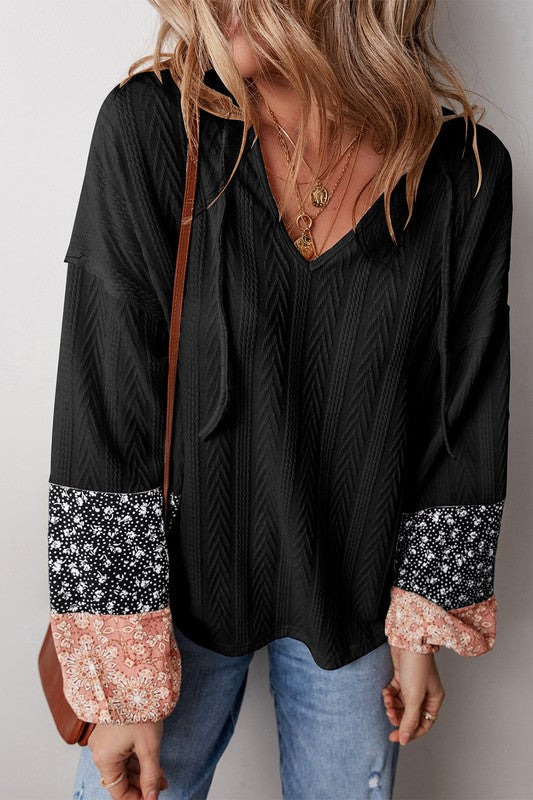 Patchwork V Neck