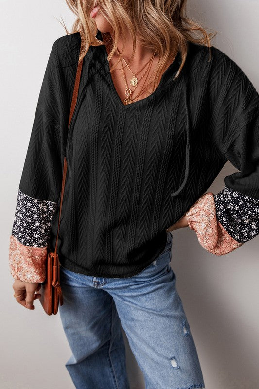 Patchwork V Neck