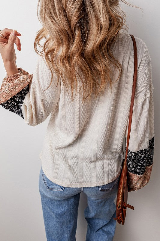 Patchwork V Neck