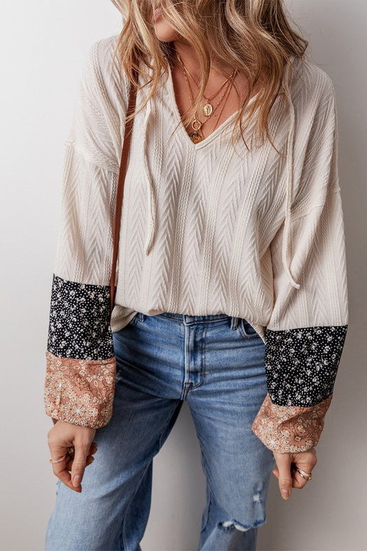 Patchwork V Neck