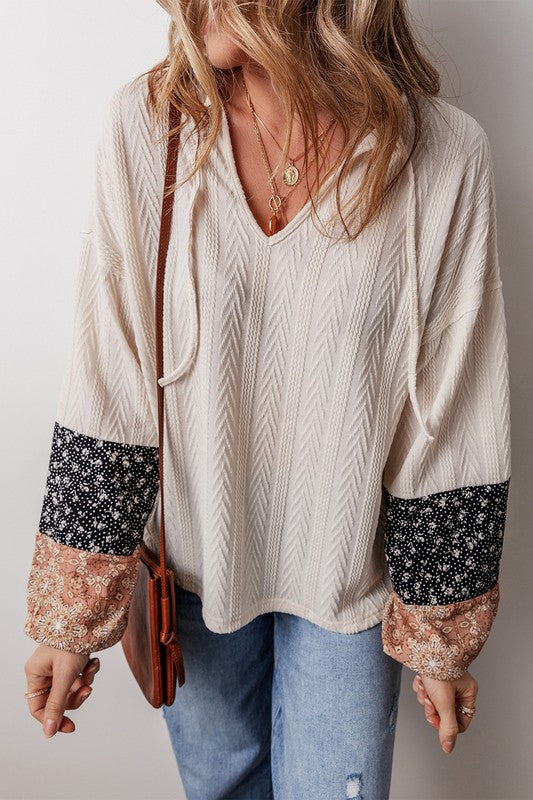 Patchwork V Neck