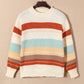 Striped Color Drop Shoulder Sweater
