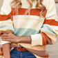 Striped Color Drop Shoulder Sweater