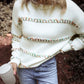 White Crossed Stitch Sweater