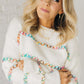 White Crossed Stitch Sweater