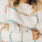 White Crossed Stitch Sweater