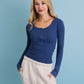 Cotton Long Sleeve Henley Top