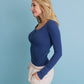 Cotton Long Sleeve Henley Top