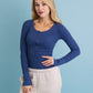 Cotton Long Sleeve Henley Top
