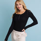 Cotton Long Sleeve Henley Top