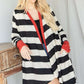 Striped Draped Cardigan+