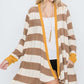 Striped Draped Cardigan+