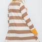 Striped Draped Cardigan+