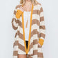 Striped Draped Cardigan+