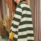 Striped Draped Cardigan+