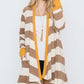 Striped Draped Cardigan+