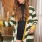 Striped Draped Cardigan+