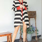 Striped Draped Cardigan+